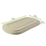 Rectangular Brown Sugarcane Lid L:10.6in W:5.5in H:0.6in - 125 pcs Rectangular Brown Sugarcane Lid L:10.6in W:5.5in H:0.6in - 125 pcs